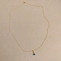 0.33 Ct. Opal Natural Diamond Bezel Pendant, 14K Yellow Gold Image