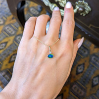 0.33 Ct. Opal Natural Diamond Bezel Pendant, 14K Yellow Gold Life Style