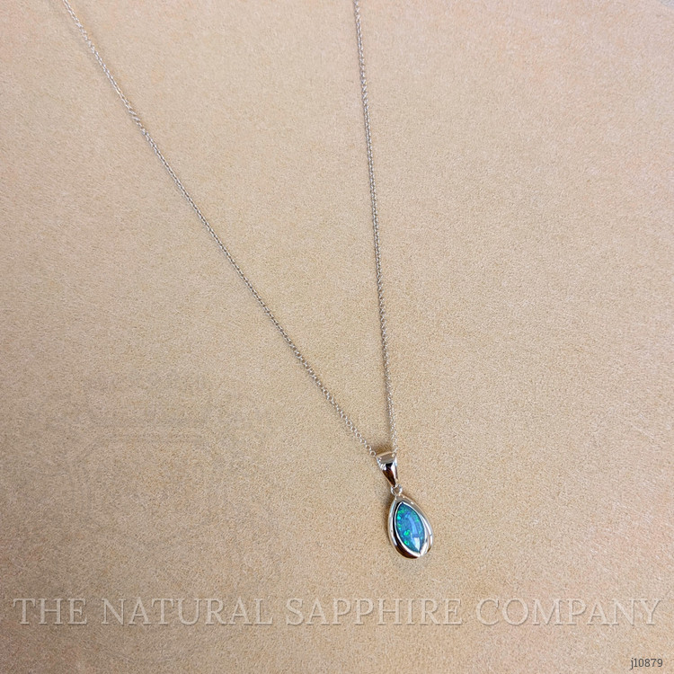 0.44 Ct. Opal Bezel Pendant, 14K White Gold
