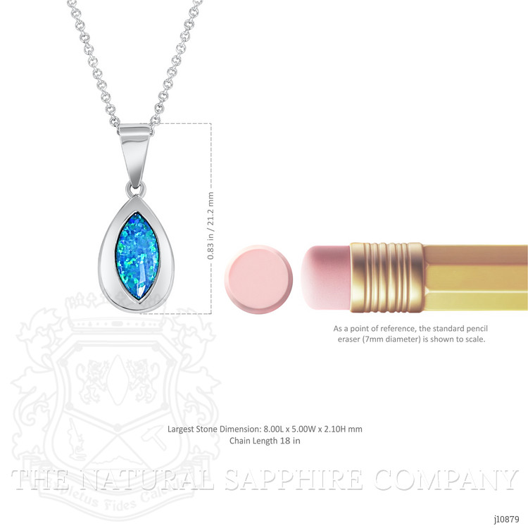 0.44 Ct. Opal Bezel Pendant, 14K White Gold