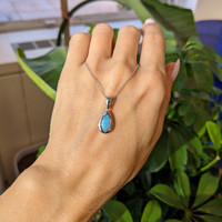 0.44 Ct. Opal Bezel Pendant, 14K White Gold Life Style