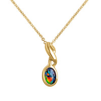 0.37 Ct. Opal 14K Yellow Gold pendant