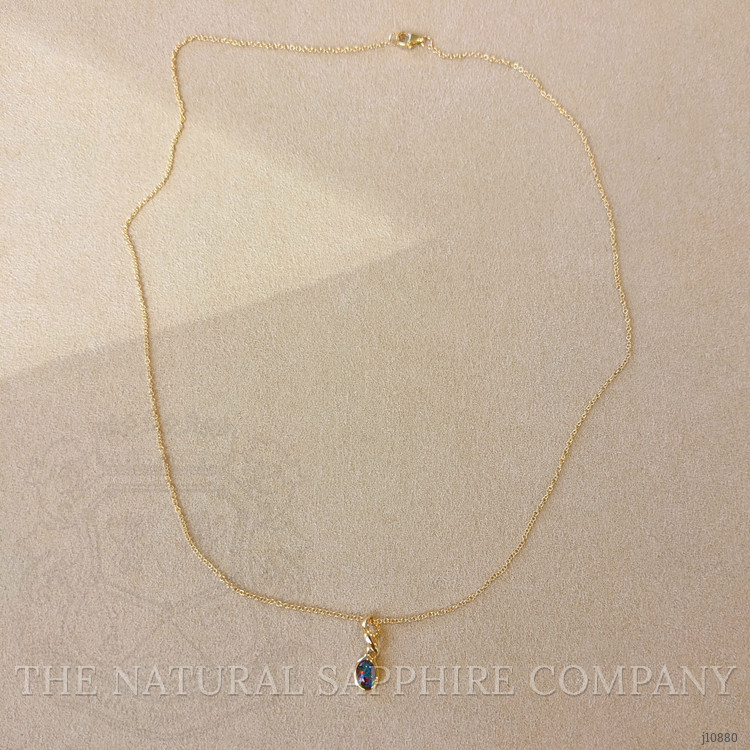 0.37 Ct. Opal Bezel Pendant, 14K Yellow Gold