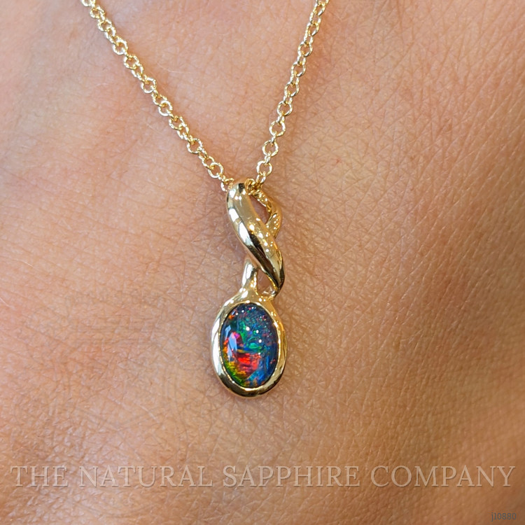 0.37 Ct. Opal Bezel Pendant, 14K Yellow Gold