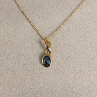0.37 Ct. Opal Bezel Pendant, 14K Yellow Gold Life Style