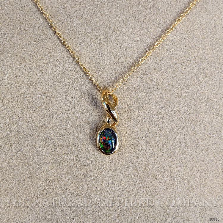 0.37 Ct. Opal Bezel Pendant, 14K Yellow Gold