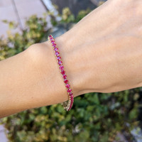 7.31 Ct.Tw. Ruby Tennis/Line Bracelet, 14K Yellow Gold Life Style