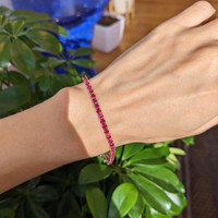 7.31 Ct.Tw. Ruby Tennis/Line Bracelet, 14K Yellow Gold Life Style