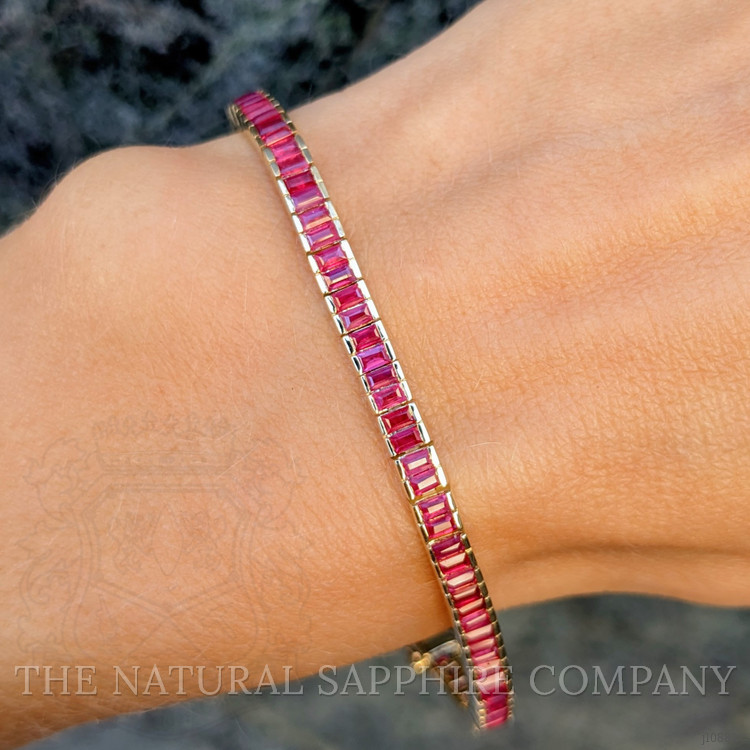 5.88 Ct.Tw. Ruby Tennis/Line Bracelet, 14K Yellow Gold