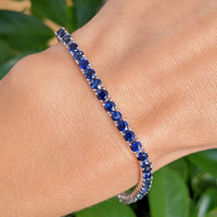 7.96 Ct.Tw. Sapphire 14K White Gold bracelet
