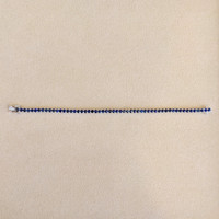 7.96 Ct.Tw. Blue Sapphire Tennis/Line Bracelet, 14K White Gold Image