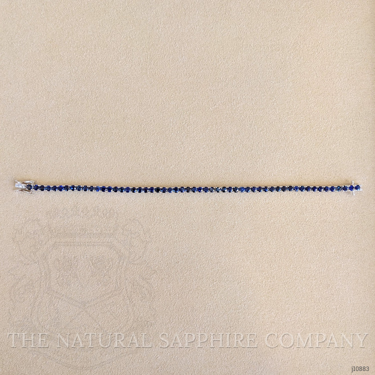 7.96 Ct.Tw. Blue Sapphire Tennis/Line Bracelet, 14K White Gold