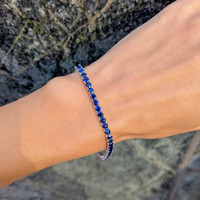 7.96 Ct.Tw. Blue Sapphire Tennis/Line Bracelet, 14K White Gold Life Style