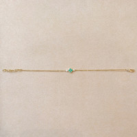 0.15 Ct.Tw. Emerald Natural Diamond Bezel Bracelet, 14K Yellow Gold Image
