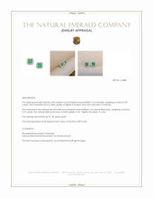 0.29 Ct.Tw.Total Carat Weight Emerald and Natural Diamond Studs Earrings, 14K Yellow Gold Appraisal