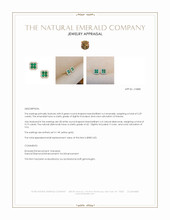 0.29 Ct.Tw.Total Carat Weight Emerald and Natural Diamond Studs Earrings, 14K Yellow Gold Appraisal