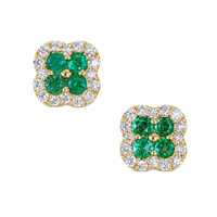 0.29 Ct.Tw. Emerald 14K Yellow Gold earring