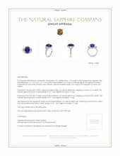 7.05 Ct. Blue Sapphire and Natural Diamond Antique Style Ring, 18K White Gold Appraisal