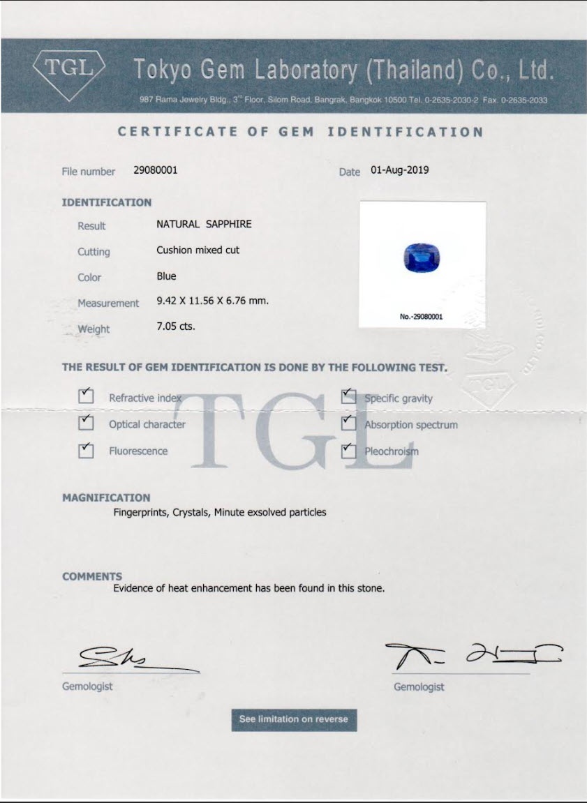 7.05 Ct. Blue Sapphire and Natural Diamond Antique Style Ring, 18K White Gold