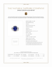 7.05 Ct. Blue Sapphire and Natural Diamond Antique Style Ring, 18K White Gold Scan Report
