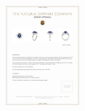 3.03 Ct. Sapphire Natural Diamond Halo Ring, 18K White Gold Appraisal