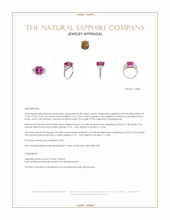 5.80 Ct. Pink Sapphire and Natural Diamond Three Stone Ring, Platinum 950 Appraisal
