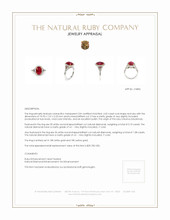 4.02 Ct. Ruby Natural Diamond Pave Ring, 18K White & Yellow Appraisal