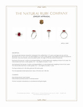 2.19 Ct. Ruby and Natural Diamond Pave Ring, 18K White & Yellow Appraisal