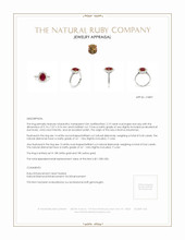 2.19 Ct. Ruby Natural Diamond Pave Ring, 18K White & Yellow Appraisal