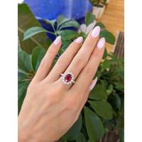 2.19 Ct. Ruby Natural Diamond Pave Ring, 18K White & Yellow Life Style