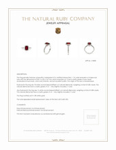 1.74 Ct. Ruby Natural Diamond Pave Ring, 18K White Gold Appraisal
