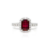 1.74 Ct. Ruby Natural Diamond Pave Ring, 18K White Gold Video