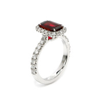 1.74 Ct. Ruby Natural Diamond Pave Ring, 18K White Gold Image