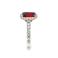 1.74 Ct. Ruby Natural Diamond Pave Ring, 18K White Gold Image