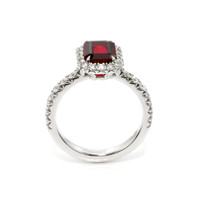 1.74 Ct. Ruby Natural Diamond Pave Ring, 18K White Gold Image