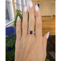 1.74 Ct. Ruby Natural Diamond Pave Ring, 18K White Gold Life Style