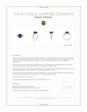 2.82 Ct. Sapphire Natural Diamond Pave Ring, 18K White Gold Appraisal