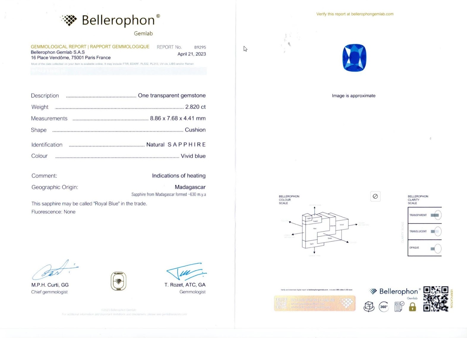 2.82 Ct. Blue Sapphire and Natural Diamond Pave Ring, 18K White Gold