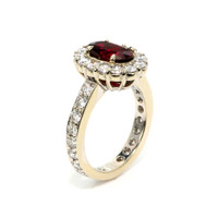 2.39 Ct. Ruby Natural Diamond Pave Ring, 18K White Gold Image