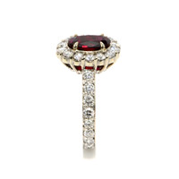 2.39 Ct. Ruby Natural Diamond Pave Ring, 18K White Gold Image