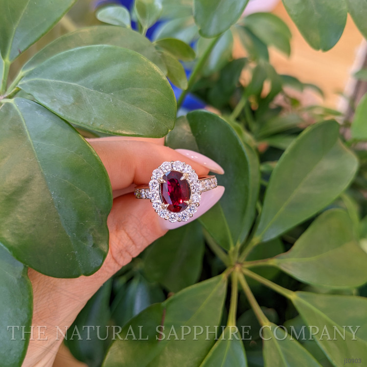 2.39 Ct. Ruby Natural Diamond Pave Ring, 18K White Gold