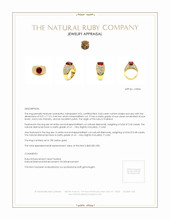 3.60 Ct. Ruby Natural Diamond Antique Style Ring, 18K Yellow Gold Appraisal