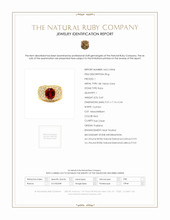 3.60 Ct. Ruby Natural Diamond Antique Style Ring, 18K Yellow Gold Scan Report