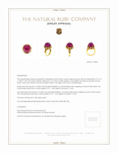 34.00 Ct. Ruby Natural Diamond Antique Style Ring, 18K Yellow Gold Appraisal