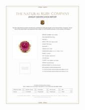 34.00 Ct. Ruby Natural Diamond Antique Style Ring, 18K Yellow Gold Scan Report