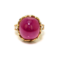 34.00 Ct. Ruby Natural Diamond Antique Style Ring, 18K Yellow Gold Video