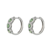 0.78 Ct.Tw. Alexandrite Natural Diamond Pave Earrings, 14K White Gold Image