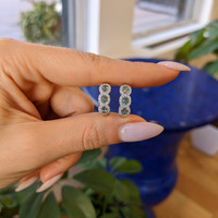 0.78 Ct.Tw. Alexandrite Natural Diamond Pave Earrings, 14K White Gold Life Style