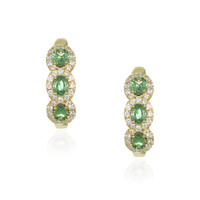 0.78 Ct.Tw. Alexandrite Natural Diamond Pave Earrings, 14K Yellow Gold Video