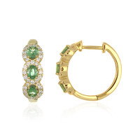 0.78 Ct.Tw. Alexandrite Natural Diamond Pave Earrings, 14K Yellow Gold Image